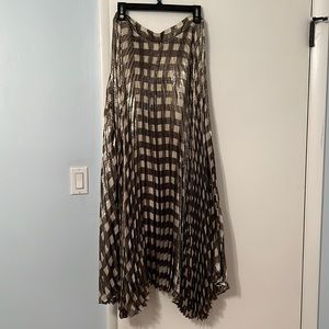 Alice & Olivia Metallic Pleated Maxi Skirt